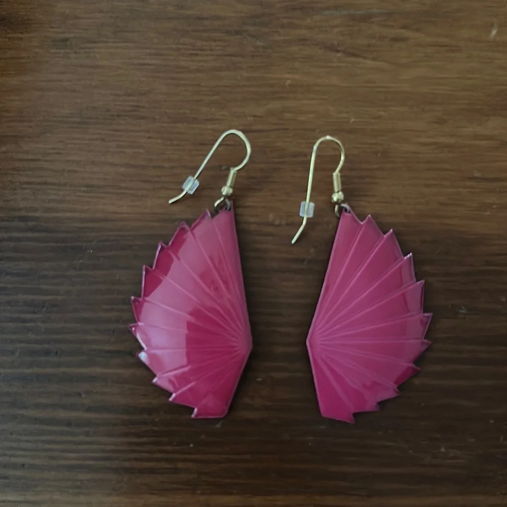 Maroon colored earrings